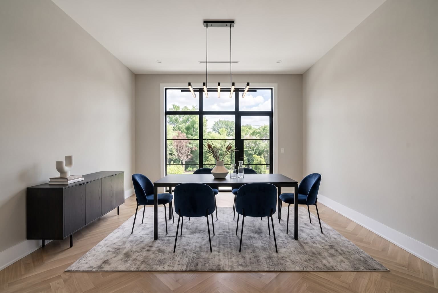 Dining room after automated virtual staging in contemporary style