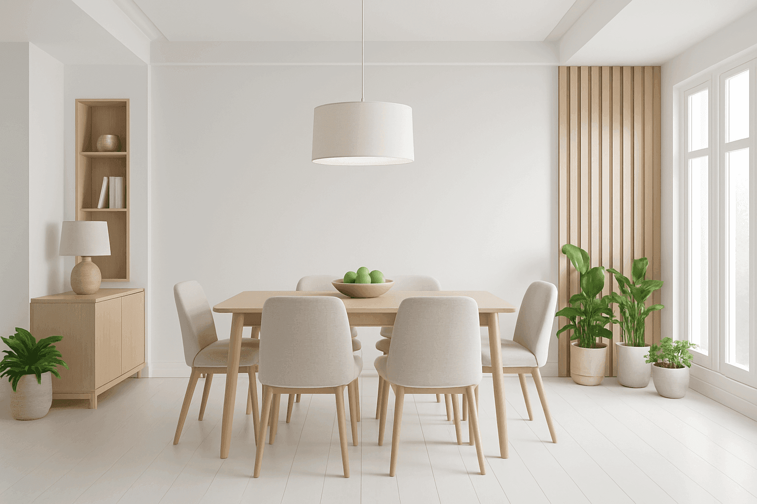 Dining room after automated virtual staging with elegant furniture