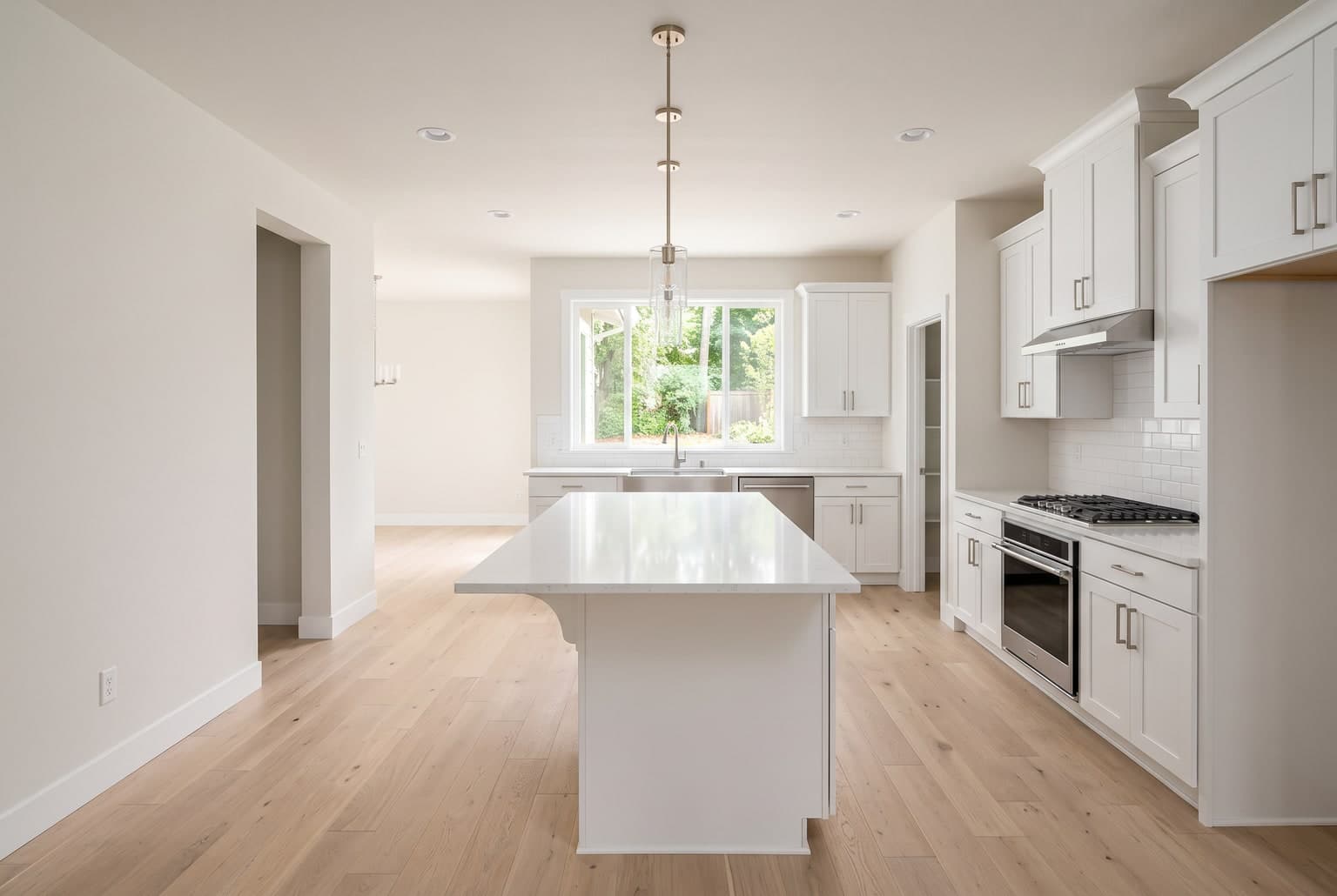 Empty kitchen before AI virtual staging