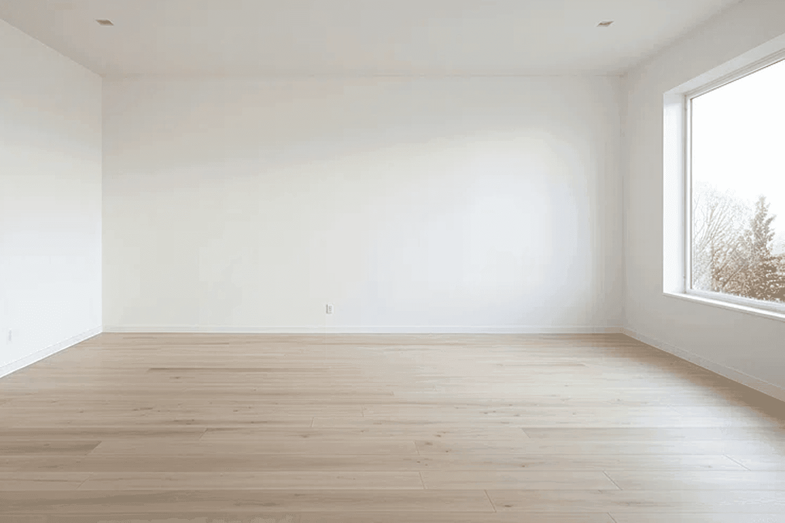 Empty bedroom before AI home staging