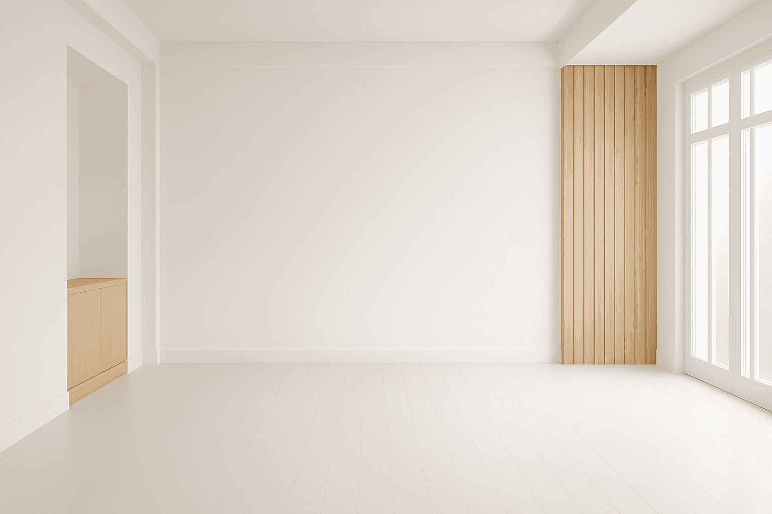 Empty dining room before automated virtual staging