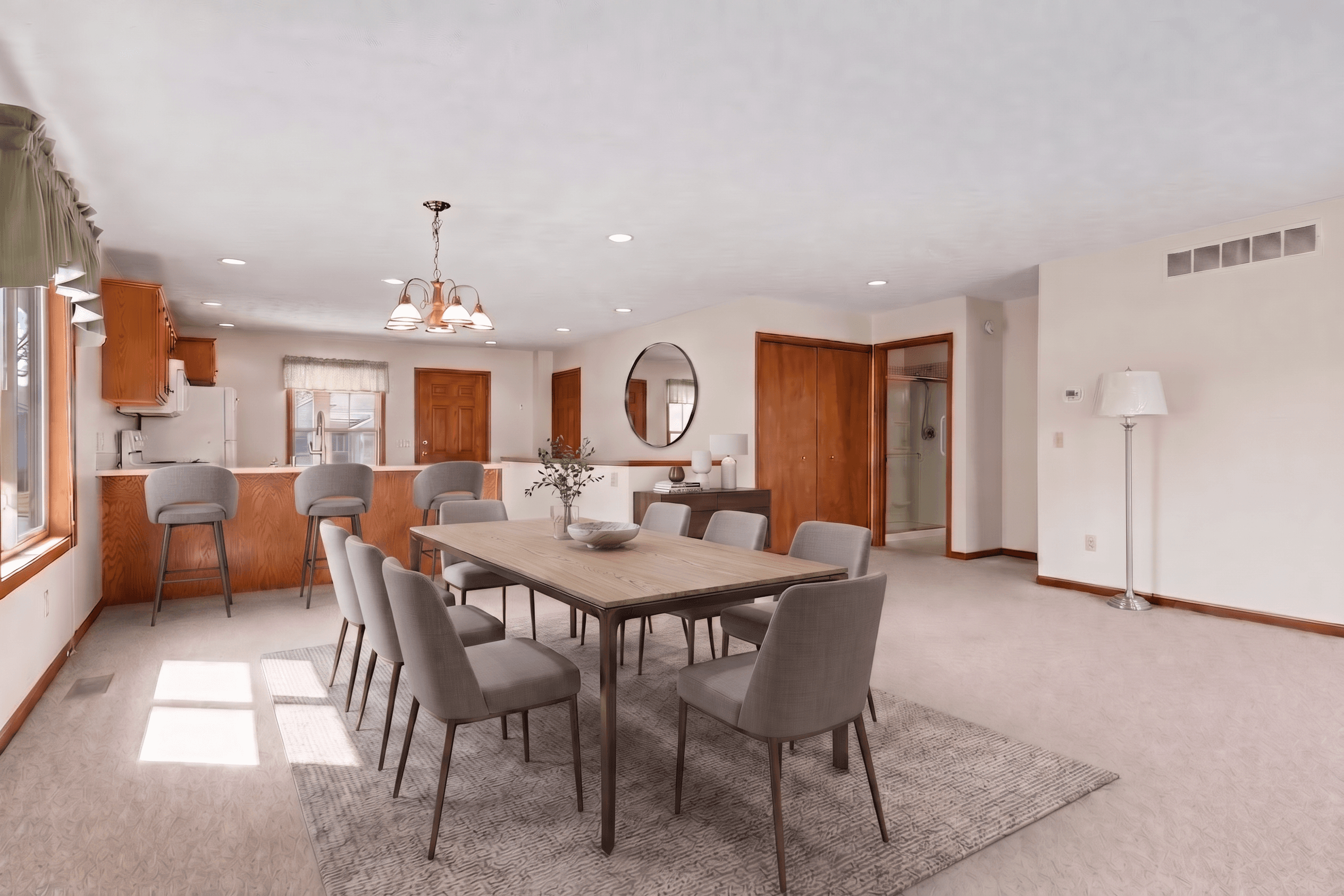 Room virtually staged in Modern style with StageHQ AI virtual staging