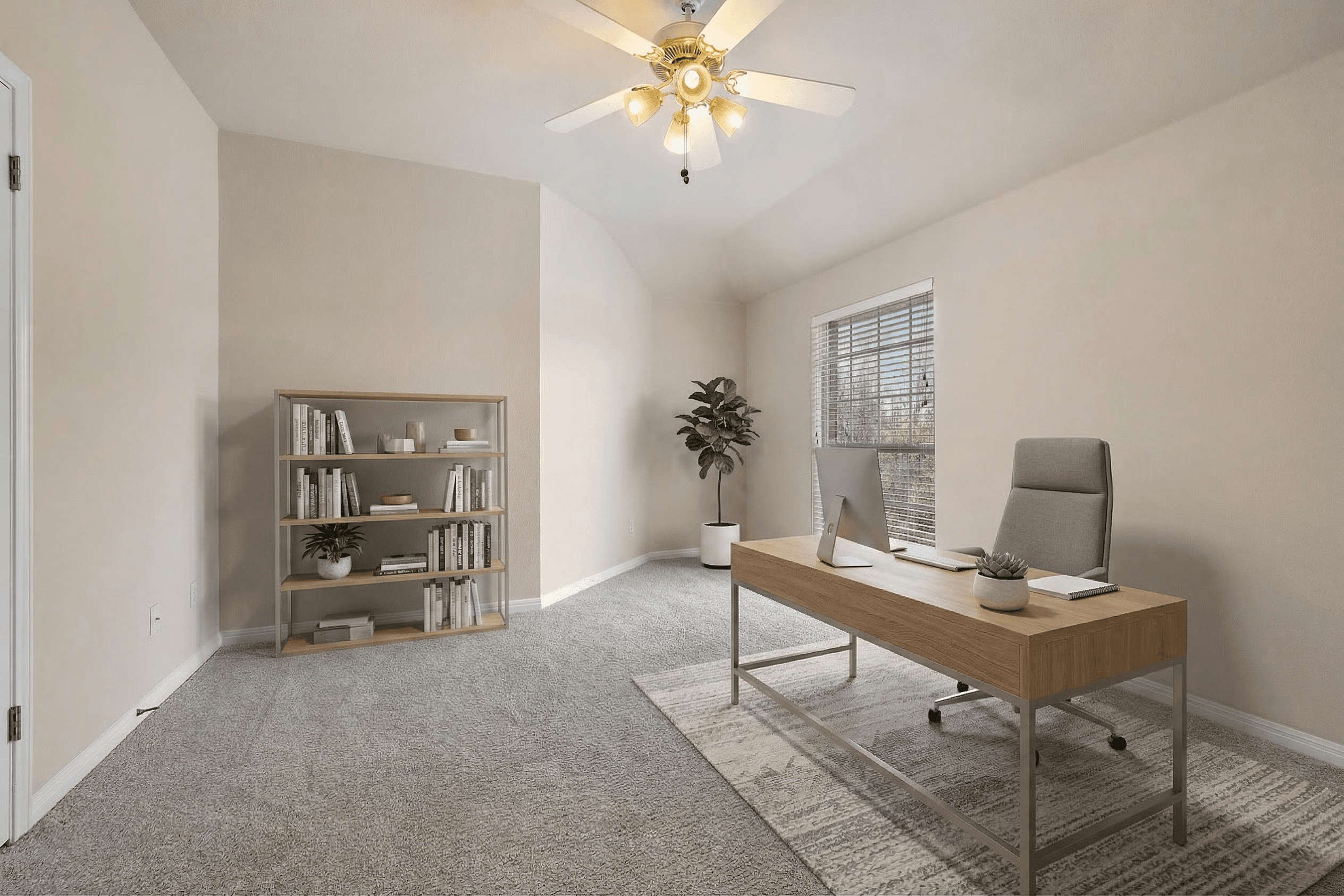 Office virtually staged in Modern style with StageHQ AI virtual staging