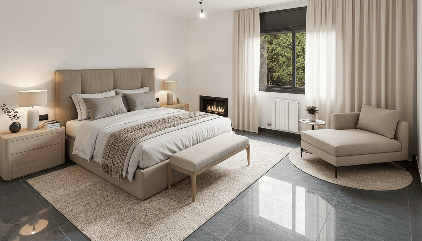 Bedroom virtually staged in Luxury style with StageHQ AI virtual staging