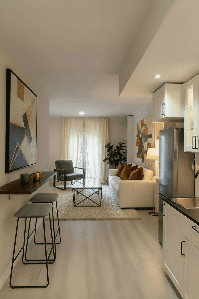Living Room virtually staged in Industrial style with StageHQ AI virtual staging