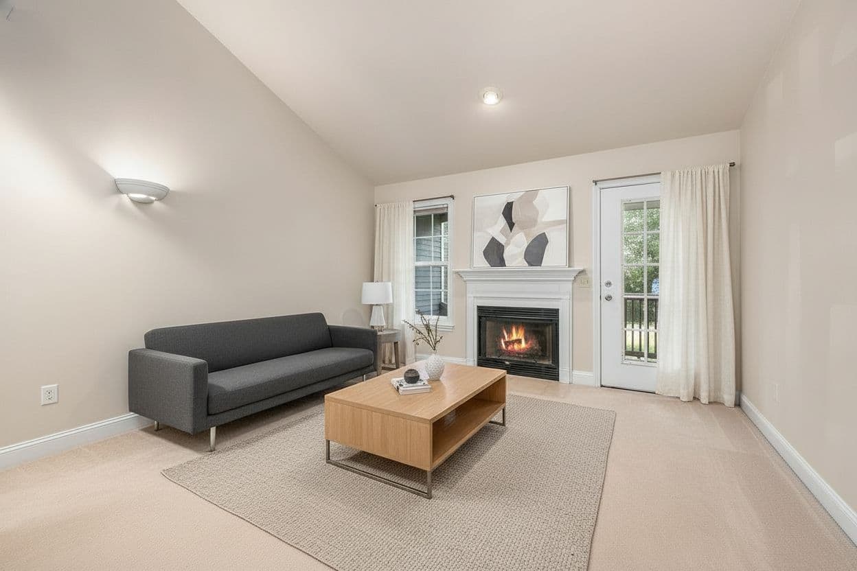 Living Room virtually staged in Modern style with StageHQ AI virtual staging