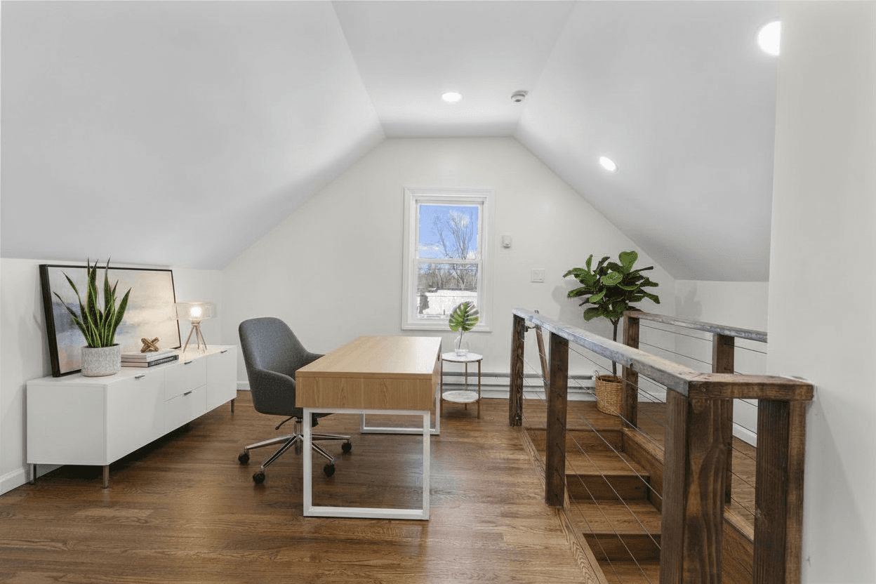 Room virtually staged in Modern style with StageHQ AI virtual staging