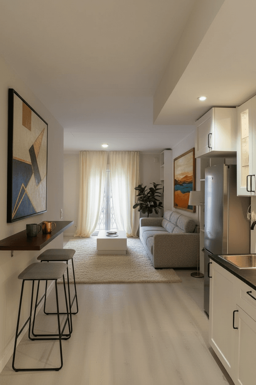 Room virtually staged in Industrial style with StageHQ AI virtual staging