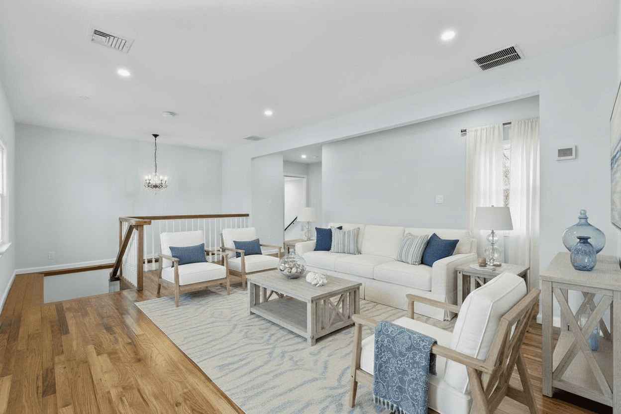 Room virtually staged in Modern style with StageHQ AI virtual staging