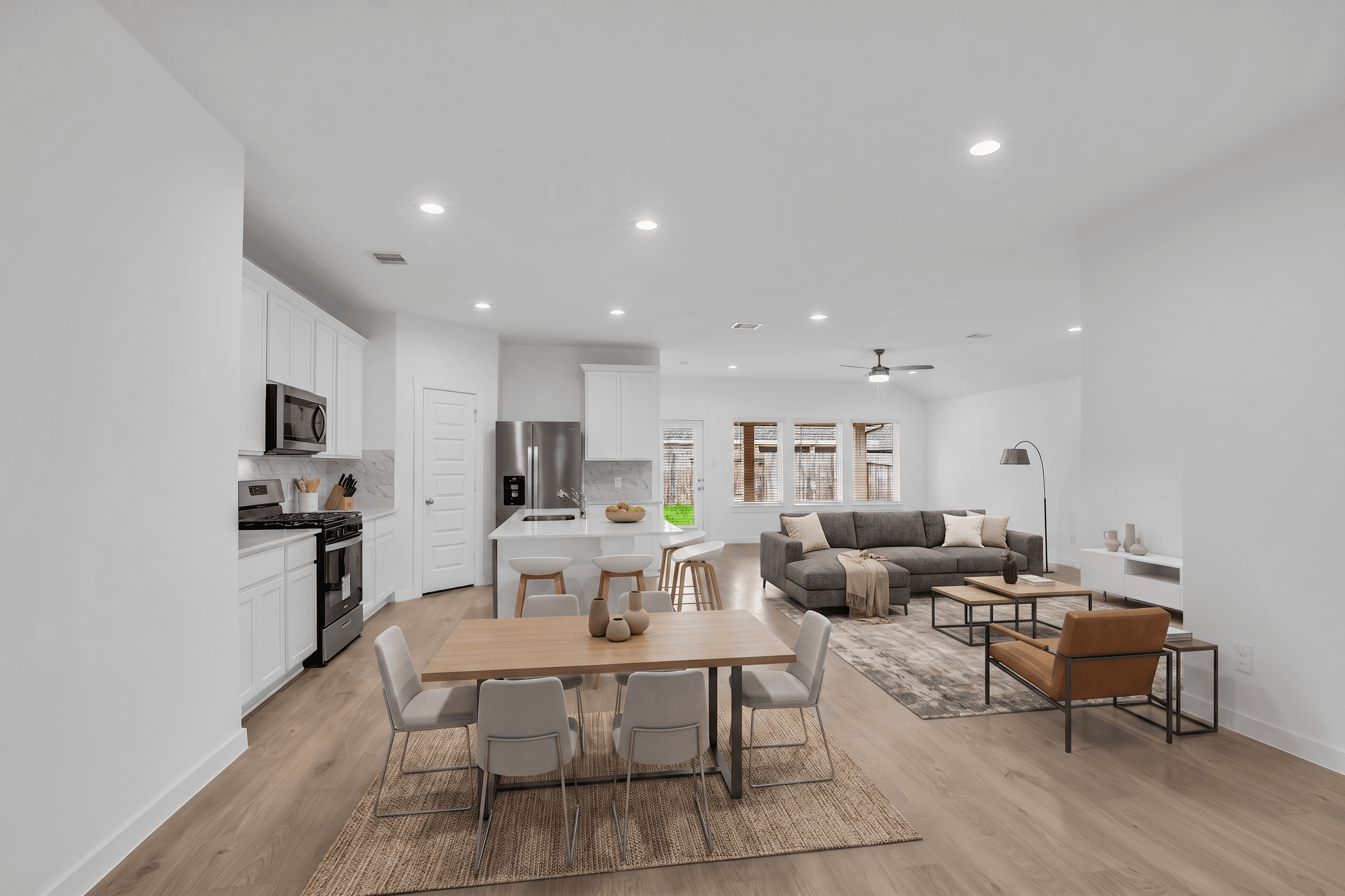 Living Room virtually staged in Modern style with StageHQ AI virtual staging