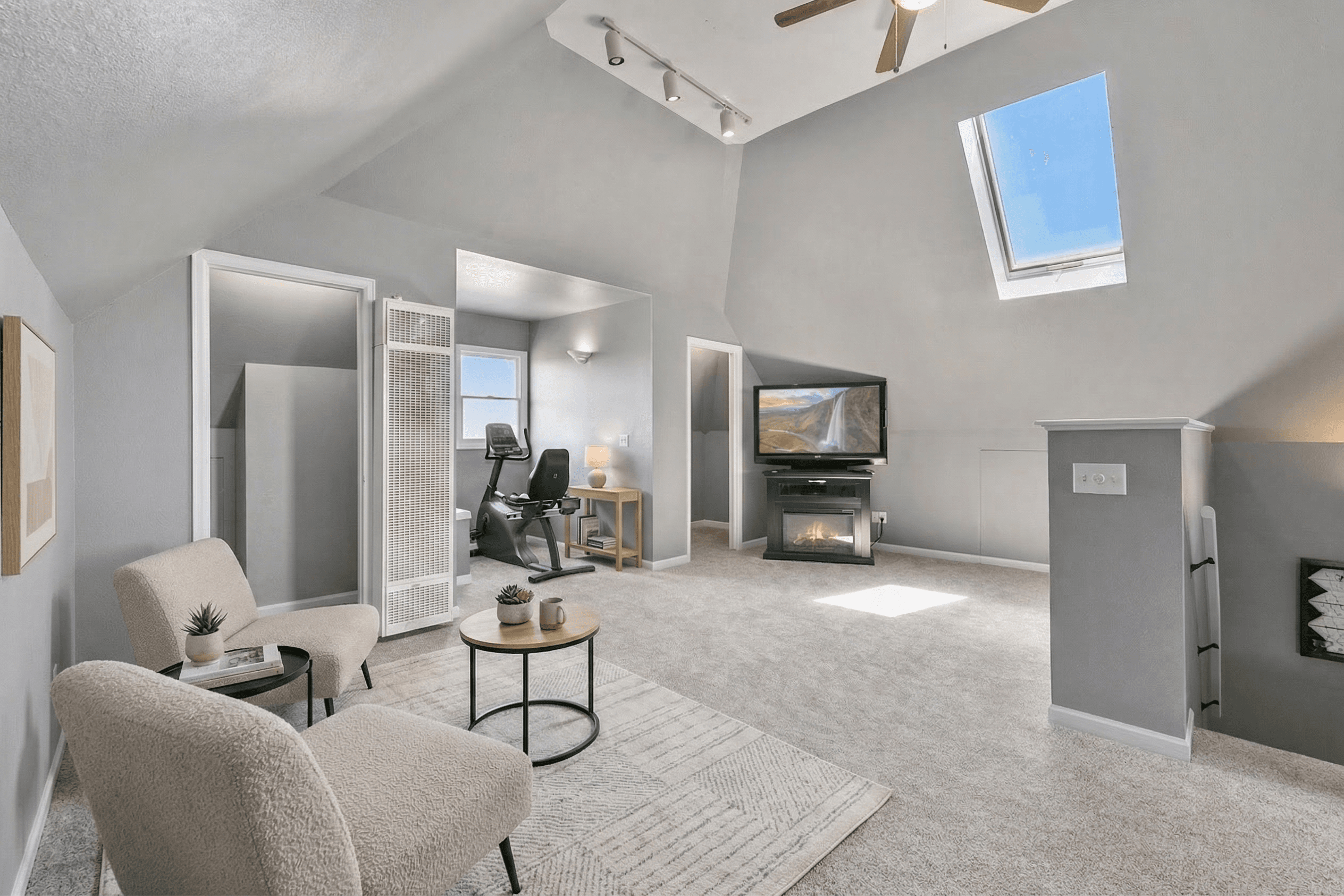 Living Room virtually staged in Modern style with StageHQ AI virtual staging