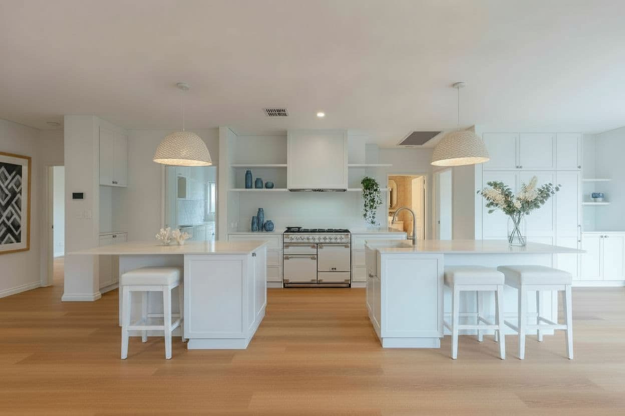Kitchen virtually staged in Modern style with StageHQ AI virtual staging