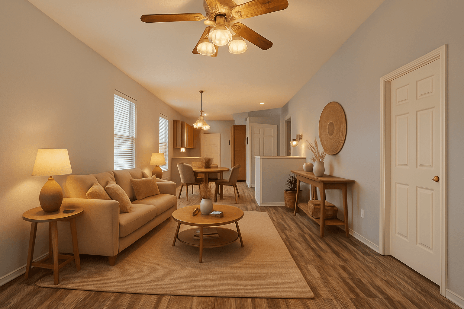 Living Room virtually staged in Modern style with StageHQ AI virtual staging