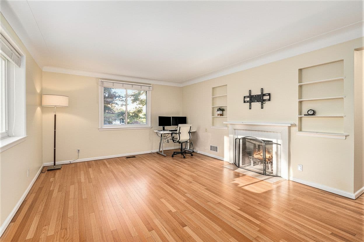 Room virtually staged in Modern style with StageHQ AI virtual staging