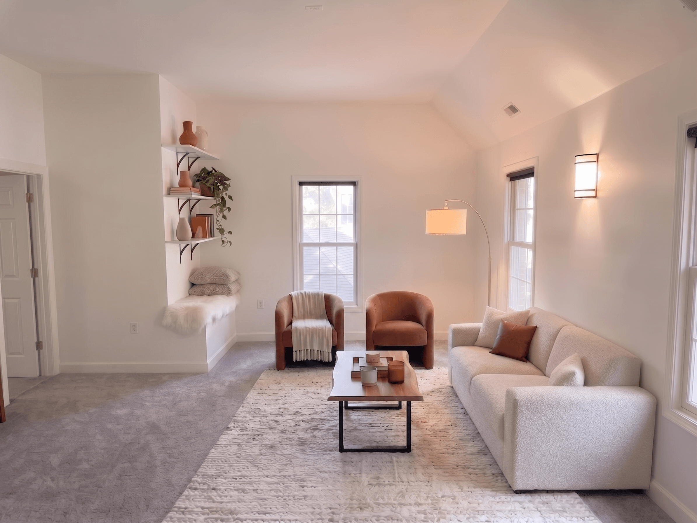 Room virtually staged in Modern style with StageHQ AI virtual staging