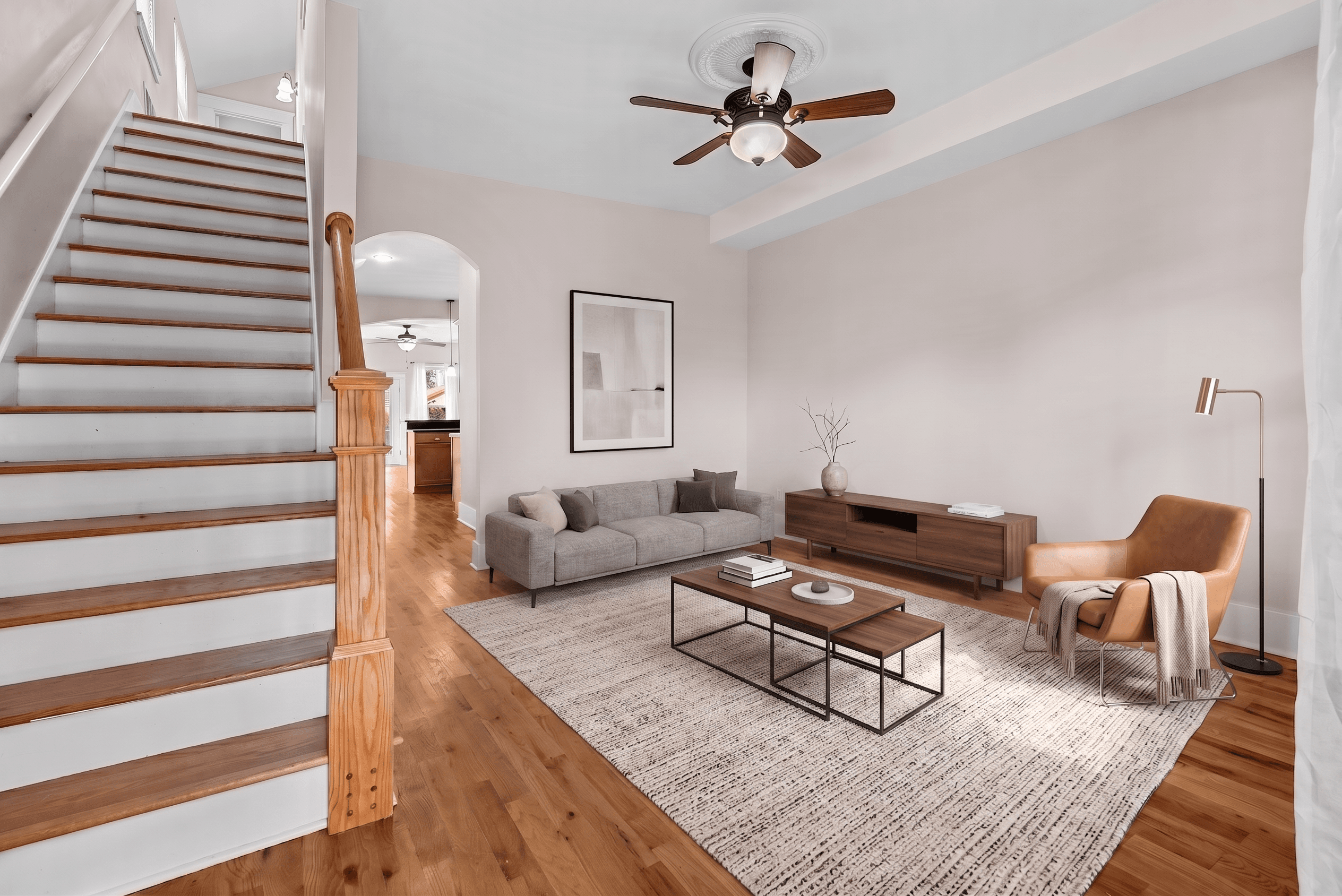 Room virtually staged in Modern style with StageHQ AI virtual staging