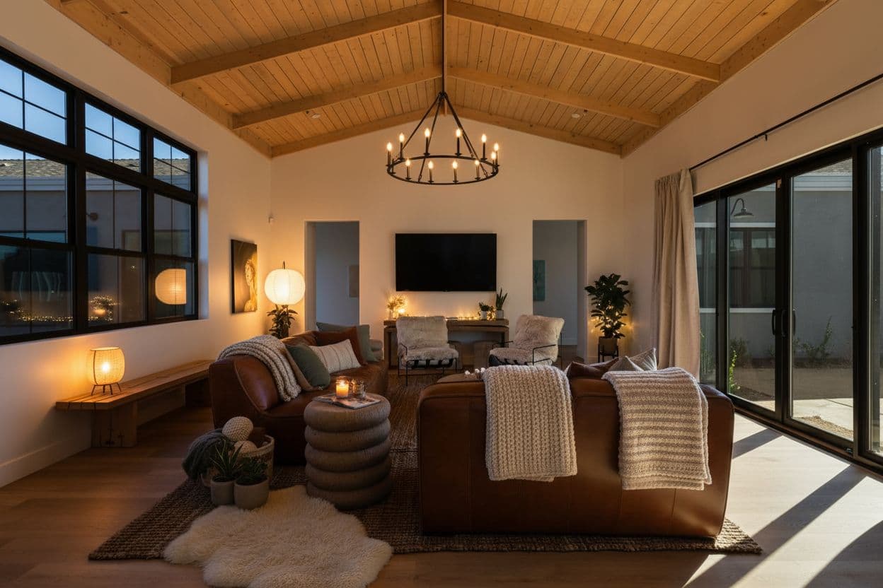 Living Room virtually staged in Modern style with StageHQ AI virtual staging