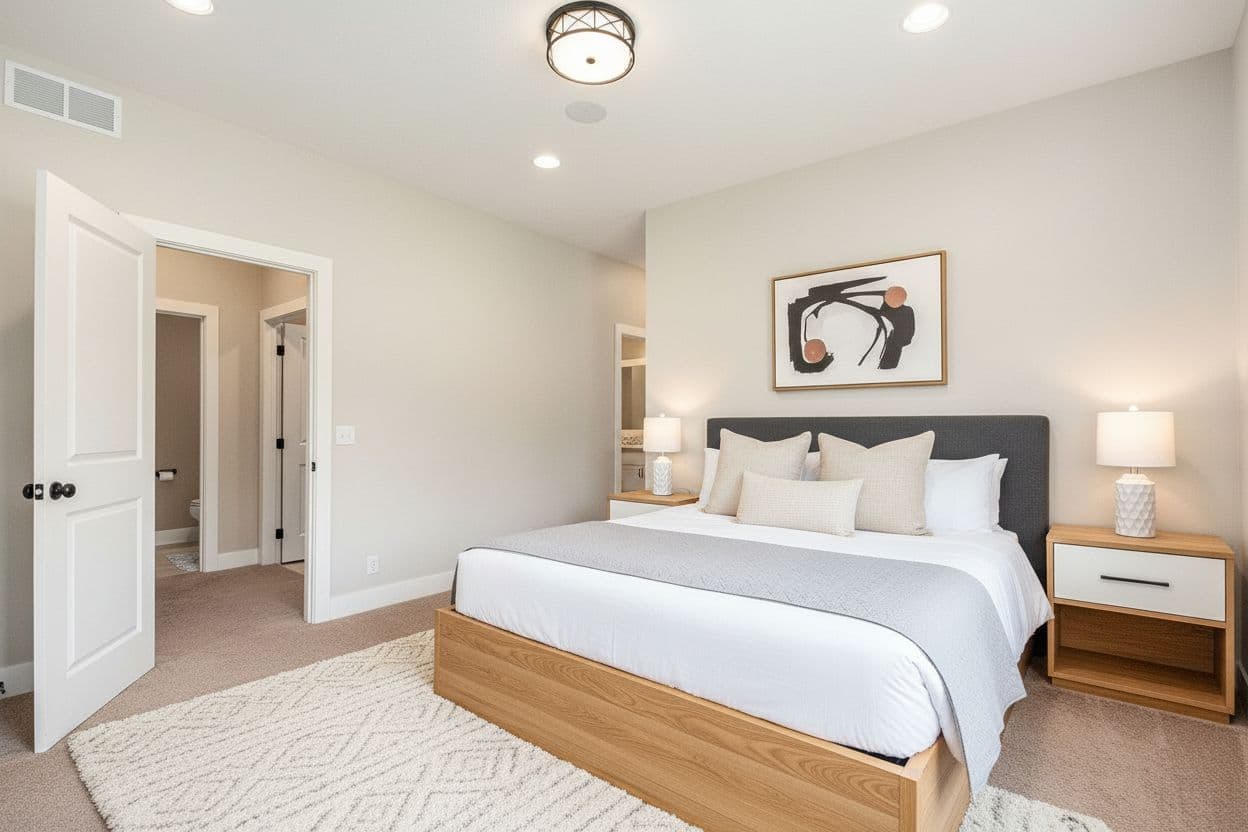 Living Room virtually staged in Modern style with StageHQ AI virtual staging