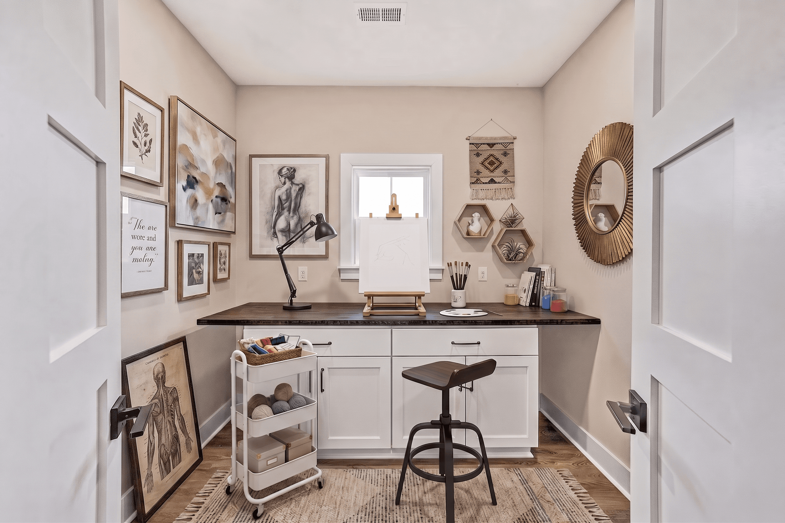 Room virtually staged in Modern style with StageHQ AI virtual staging