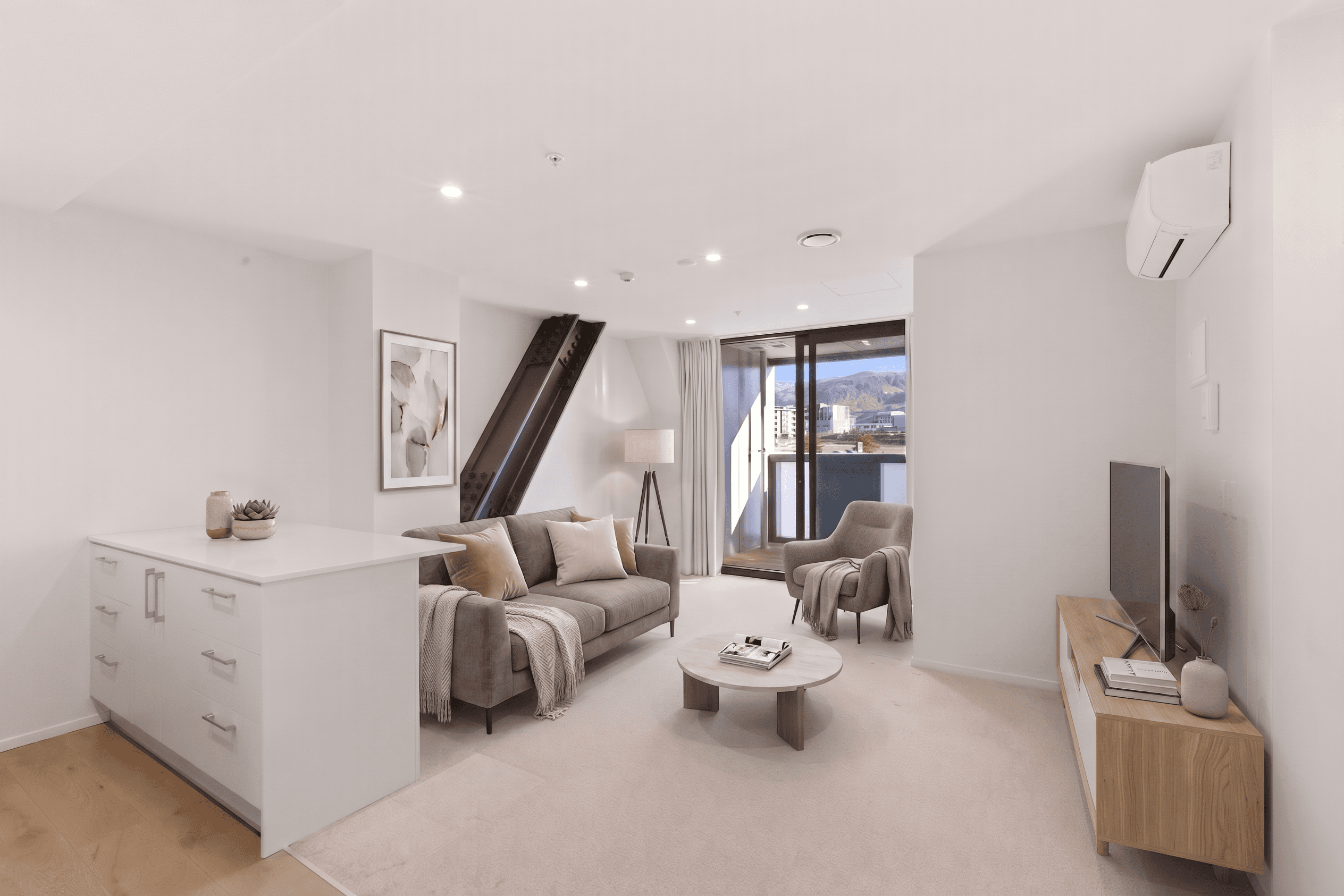 Room virtually staged in Modern style with StageHQ AI virtual staging