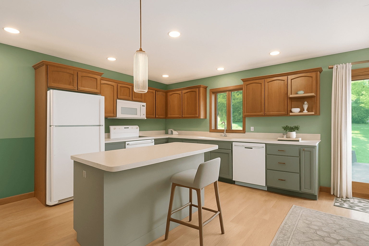 Kitchen virtually staged in Modern style with StageHQ AI virtual staging