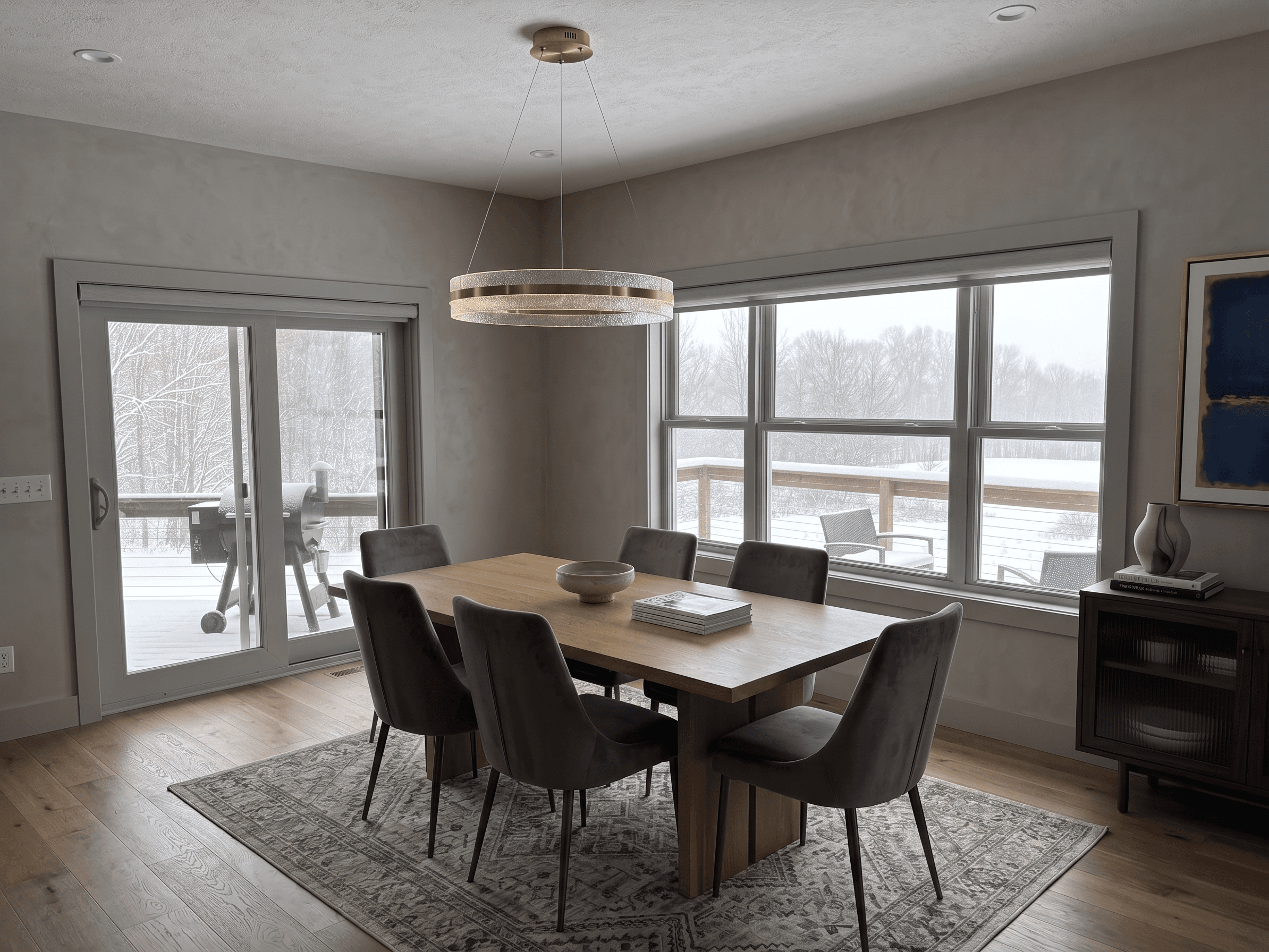Dining Room virtually staged in Modern style with StageHQ AI virtual staging