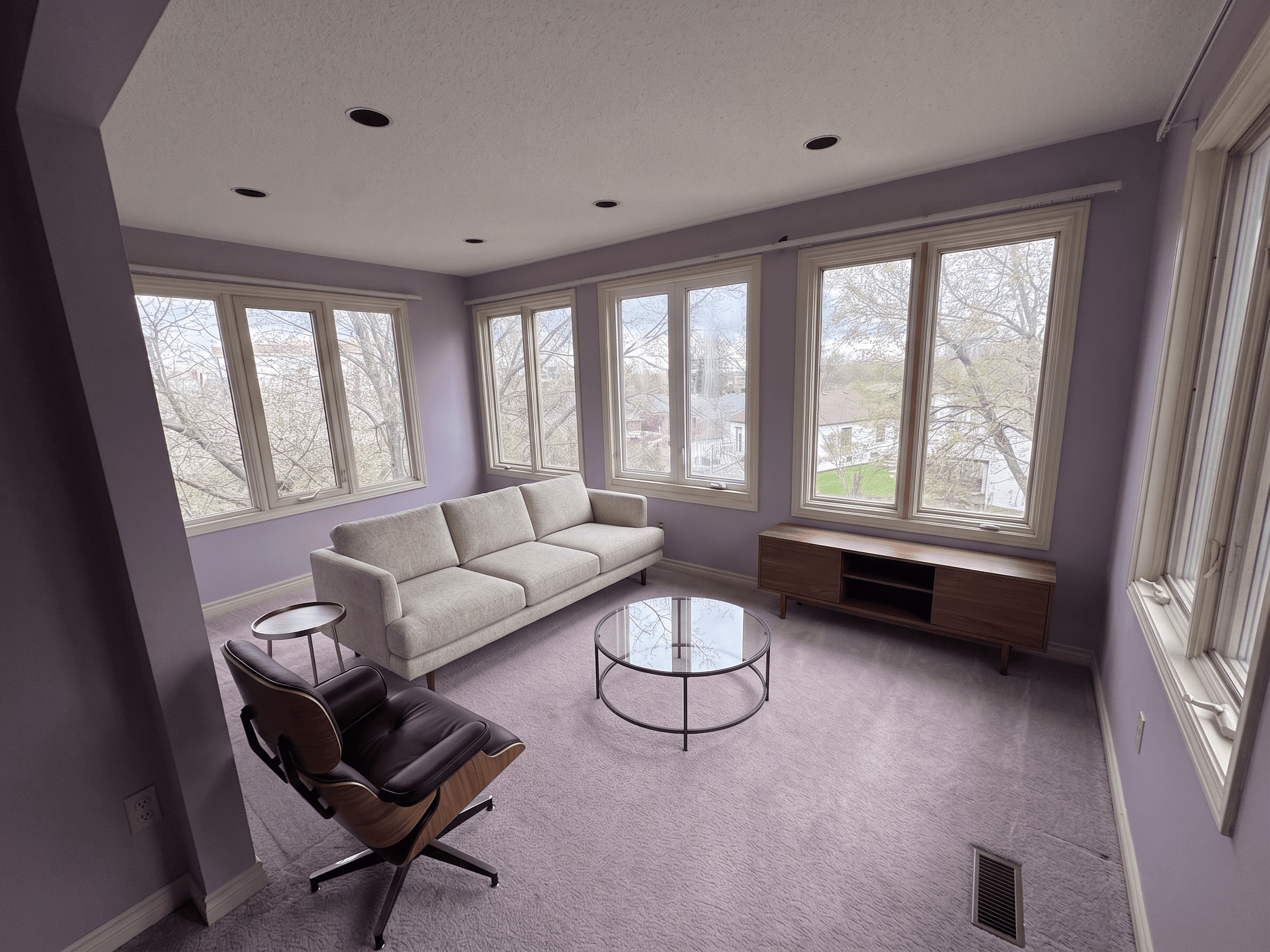 Living Room virtually staged in Modern style with StageHQ AI virtual staging