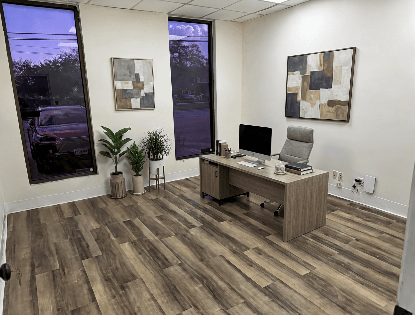 Office virtually staged in Modern style with StageHQ AI virtual staging