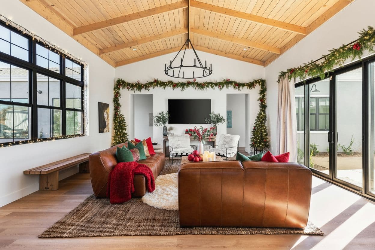 Living Room virtually staged in Modern style with StageHQ AI virtual staging