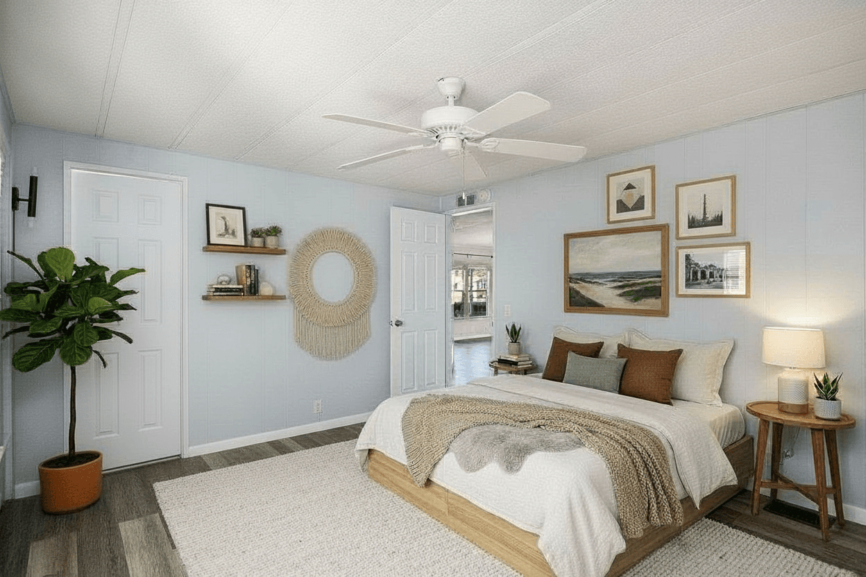 Room virtually staged in Modern style with StageHQ AI virtual staging