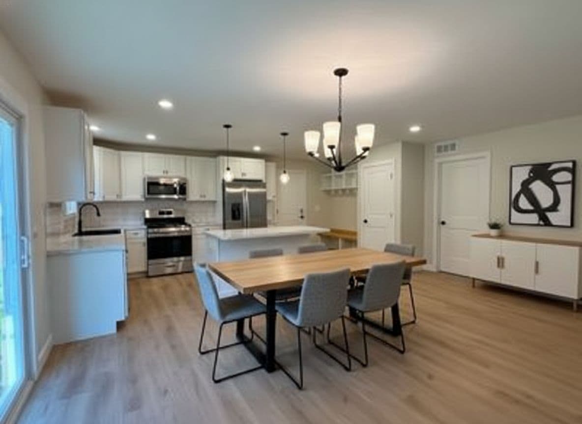 Dining Room virtually staged in Modern style with StageHQ AI virtual staging