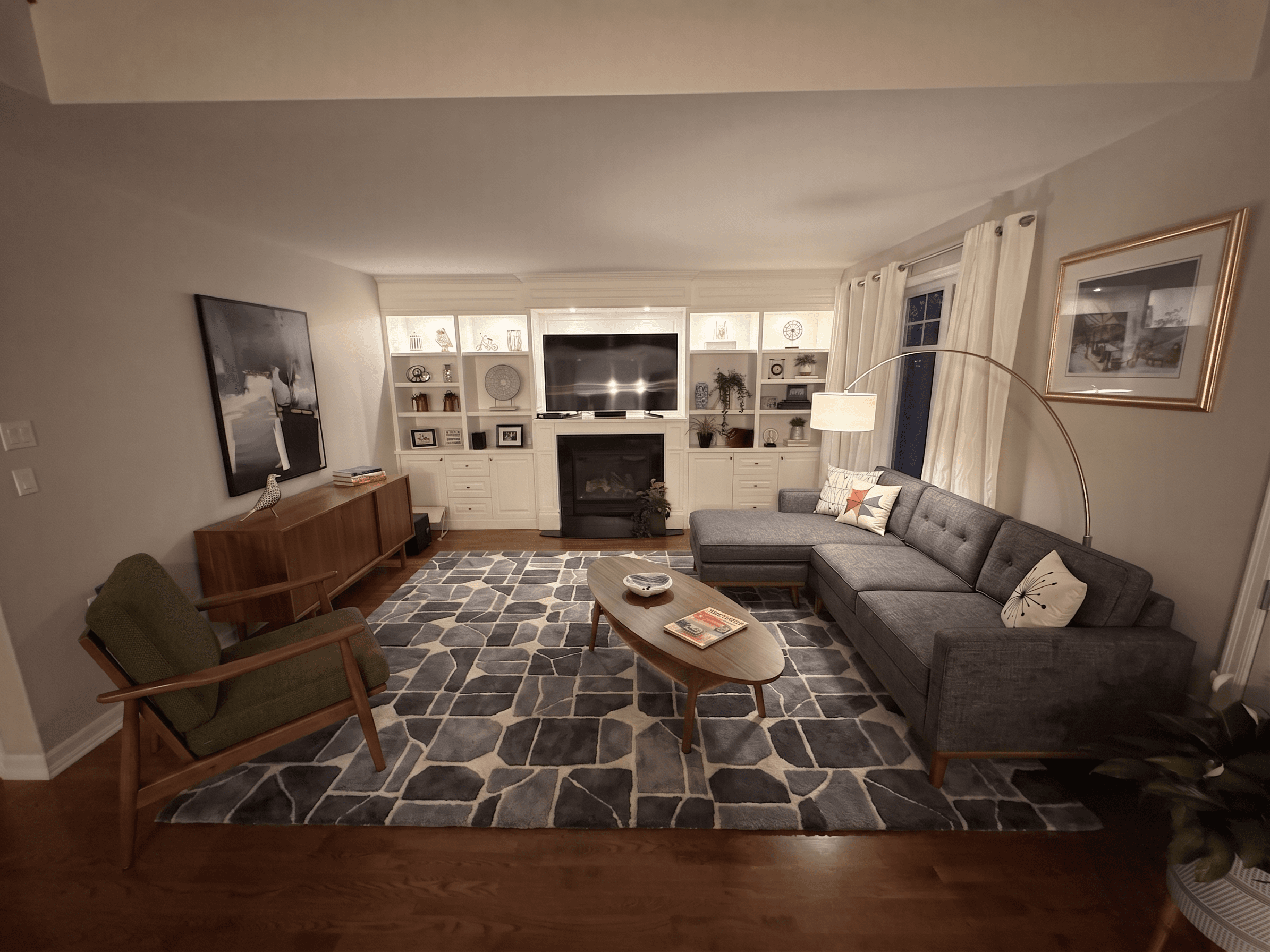 Room virtually staged in Modern style with StageHQ AI virtual staging
