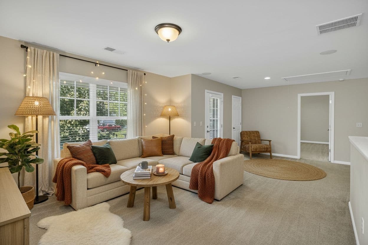 Room virtually staged in Modern style with StageHQ AI virtual staging