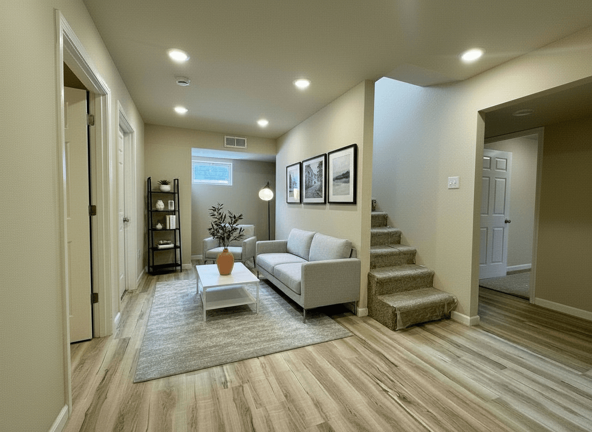 Room virtually staged in Modern style with StageHQ AI virtual staging
