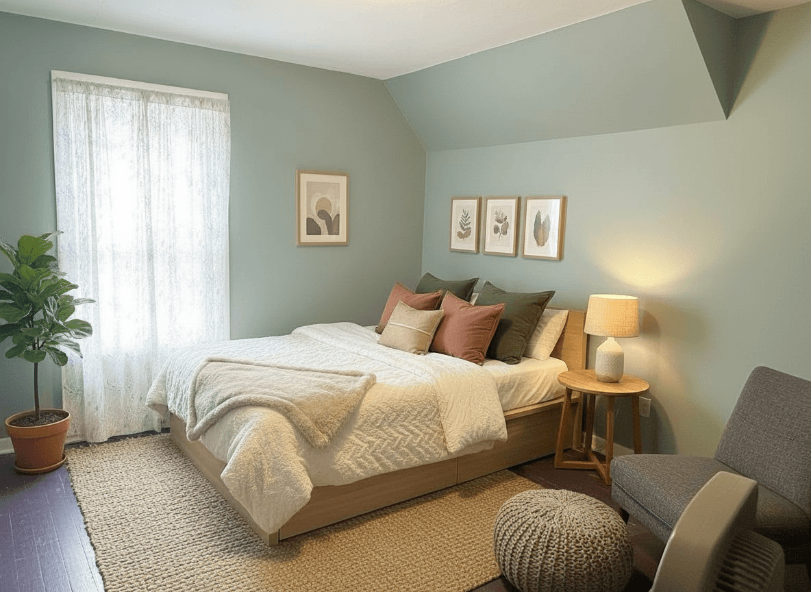 Room virtually staged in Modern style with StageHQ AI virtual staging