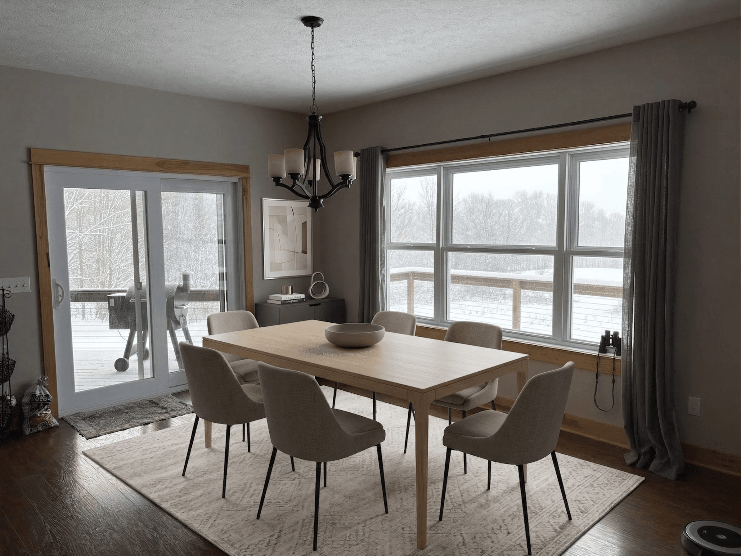 Dining Room virtually staged in Modern style with StageHQ AI virtual staging