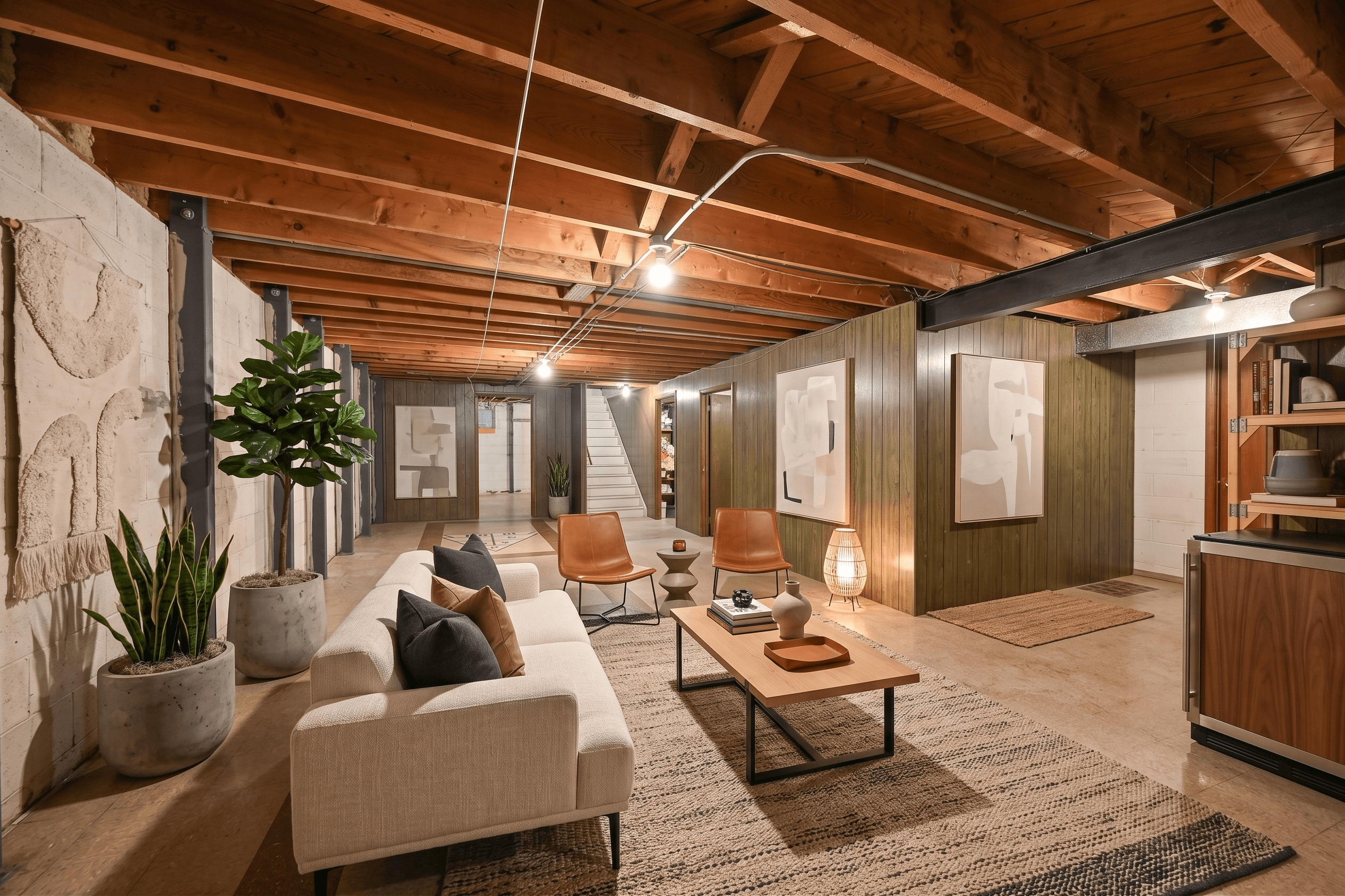 Living Room virtually staged in Modern style with StageHQ AI virtual staging