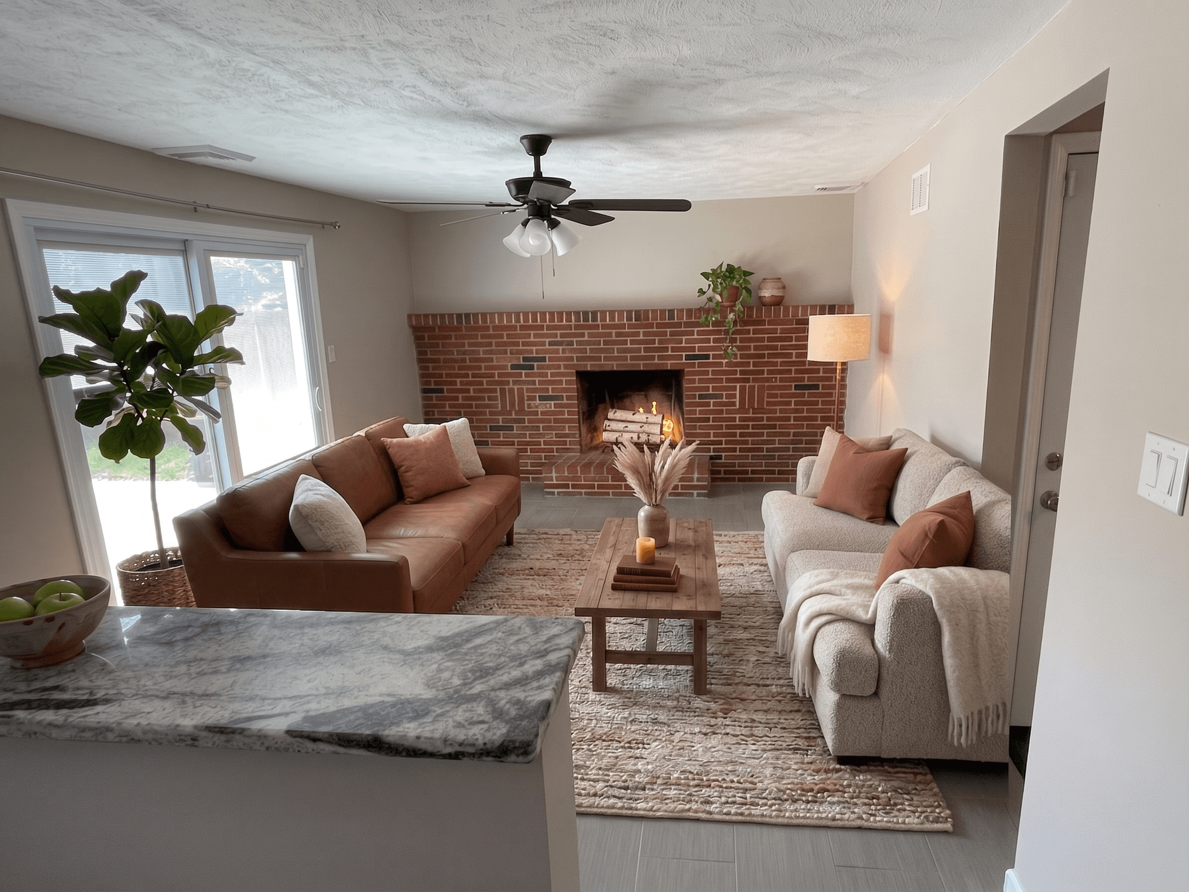 Room virtually staged in Modern style with StageHQ AI virtual staging