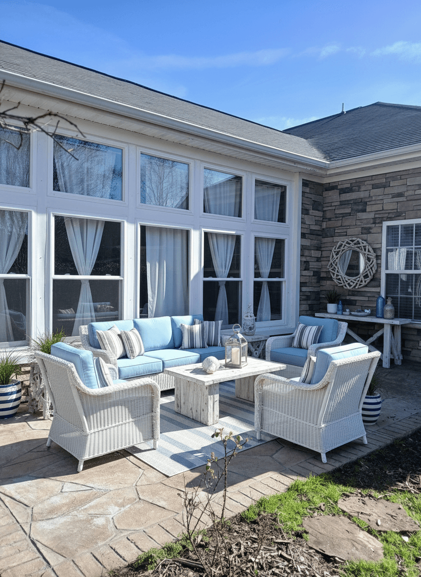 Patio virtually staged in Coastal style with StageHQ AI virtual staging