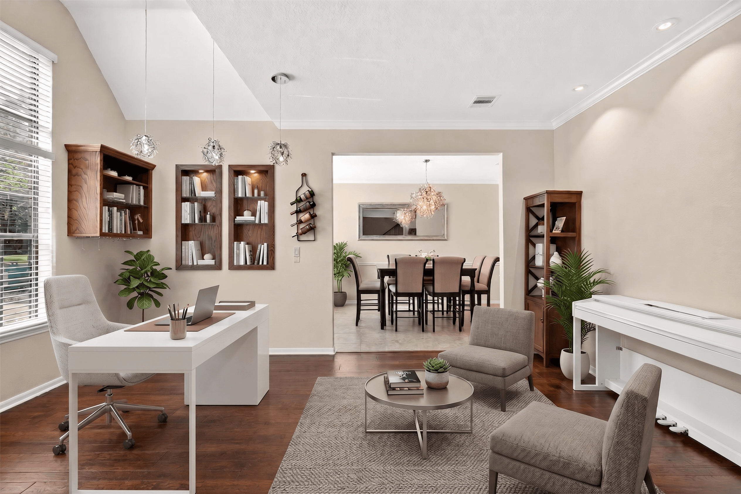 Office virtually staged in Modern style with StageHQ AI virtual staging
