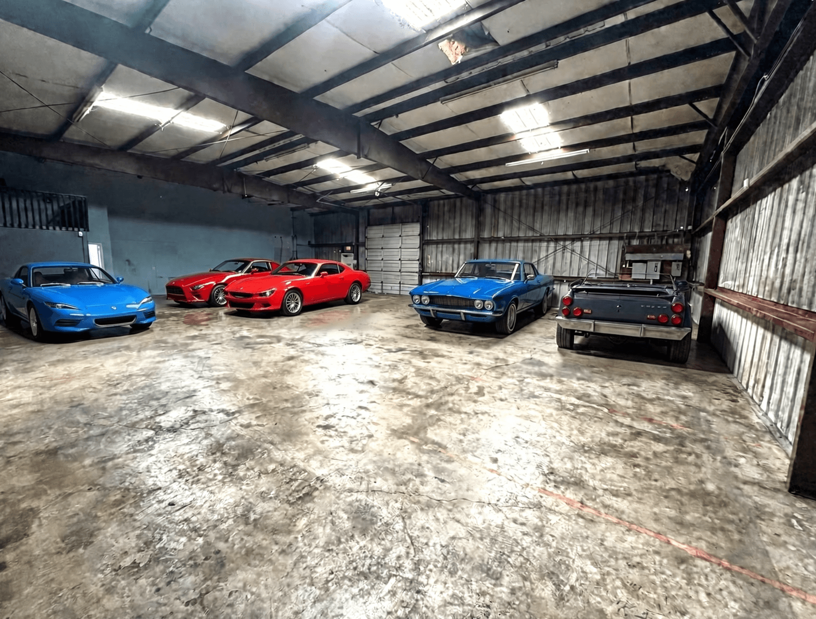 Garage virtually staged in Modern style with StageHQ AI virtual staging