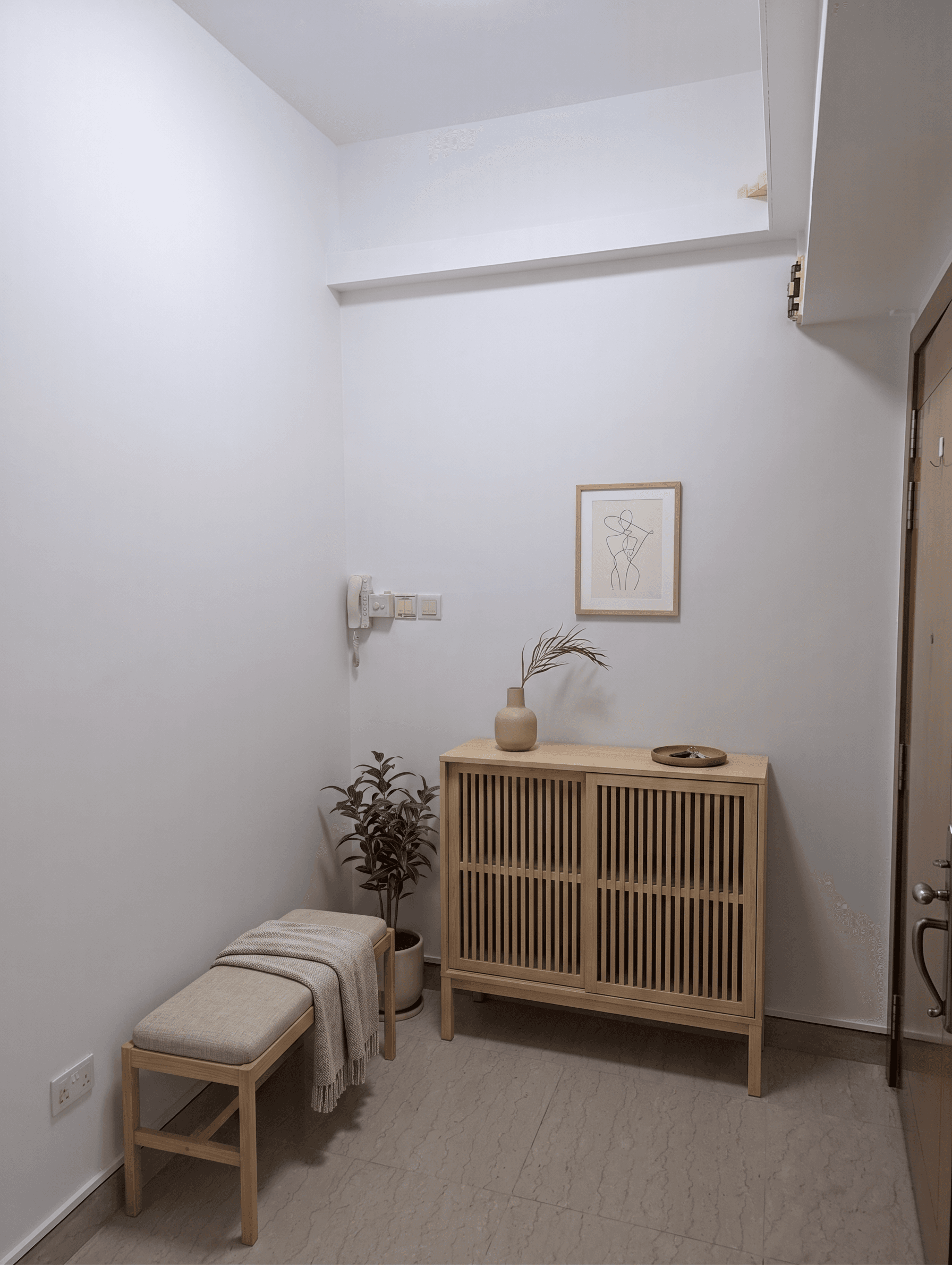 Living Room virtually staged in Scandinavian style with StageHQ AI virtual staging