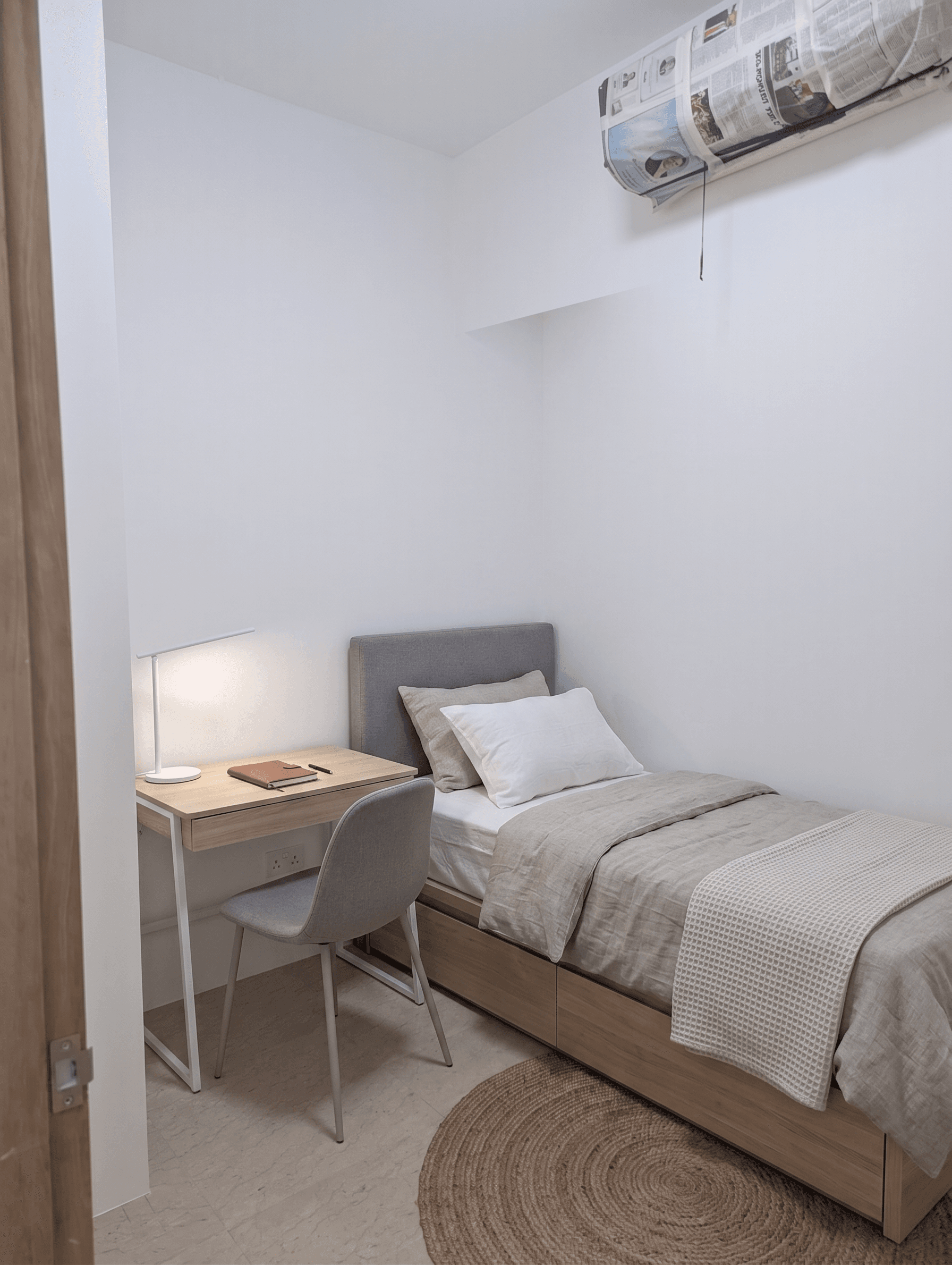 Bedroom virtually staged in Modern style with StageHQ AI virtual staging