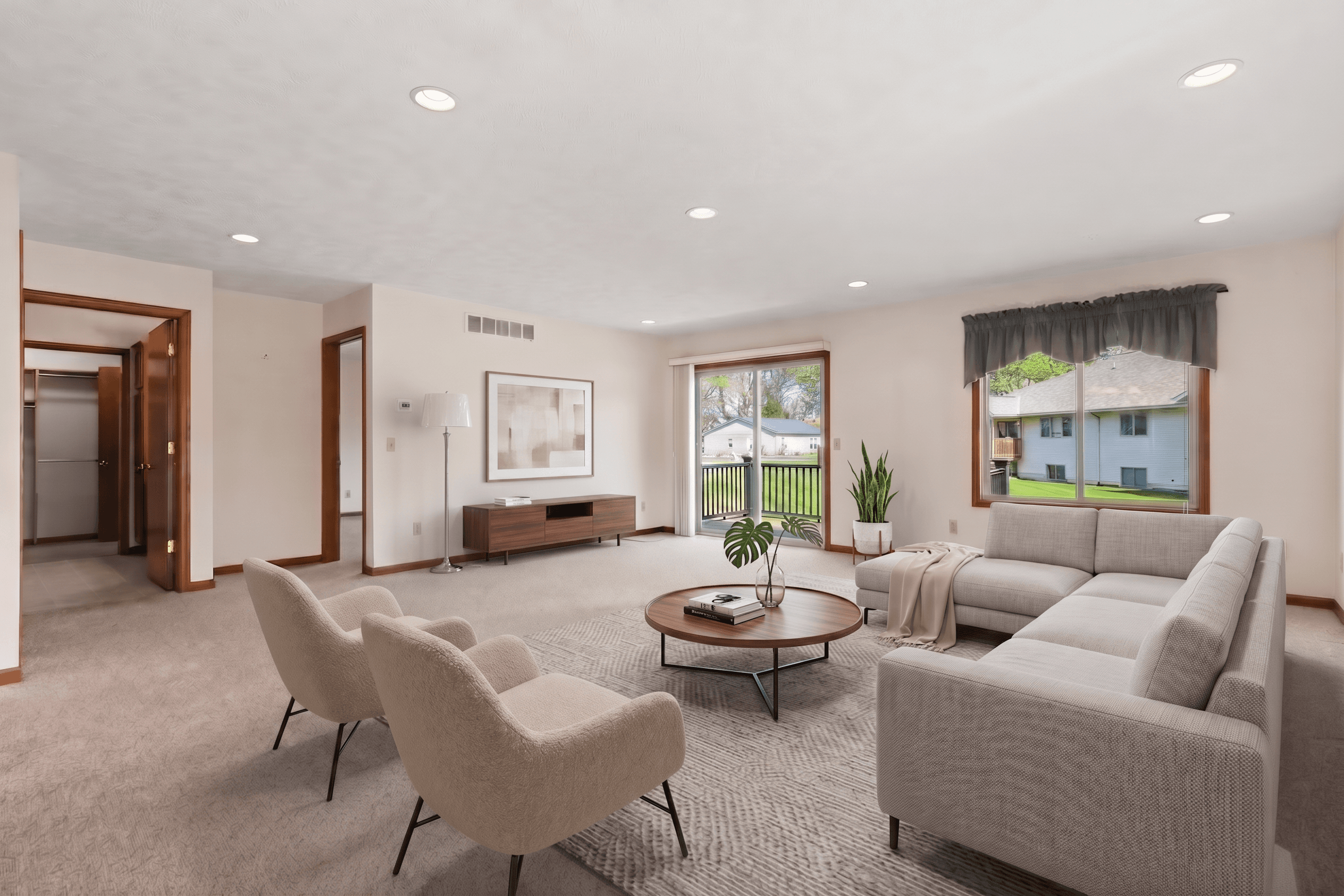 Room virtually staged in Modern style with StageHQ AI virtual staging