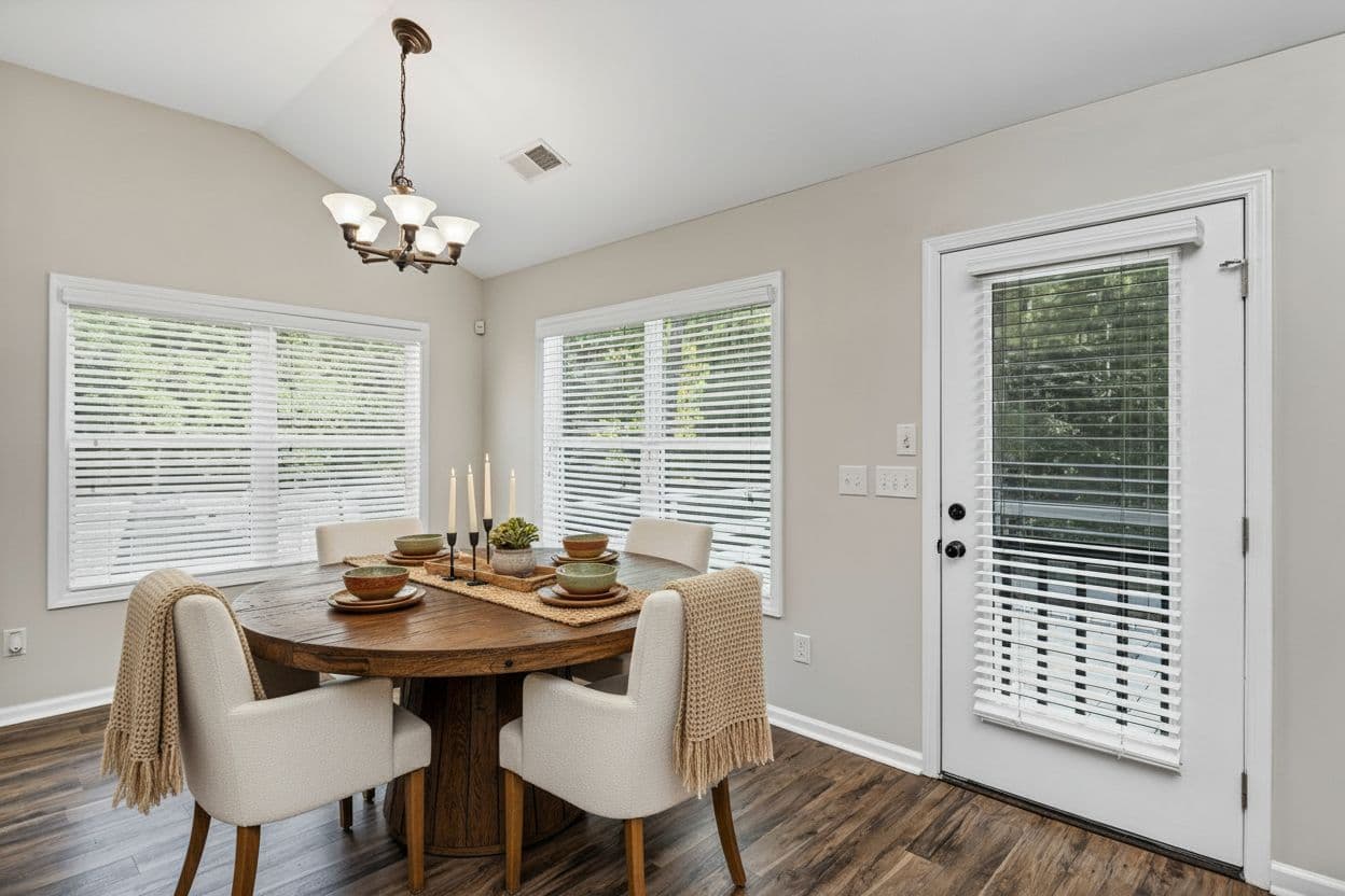 Dining Room virtually staged in Modern style with StageHQ AI virtual staging