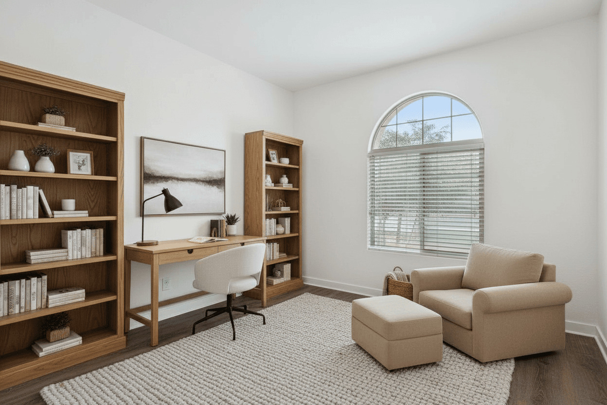 Room virtually staged in Modern style with StageHQ AI virtual staging