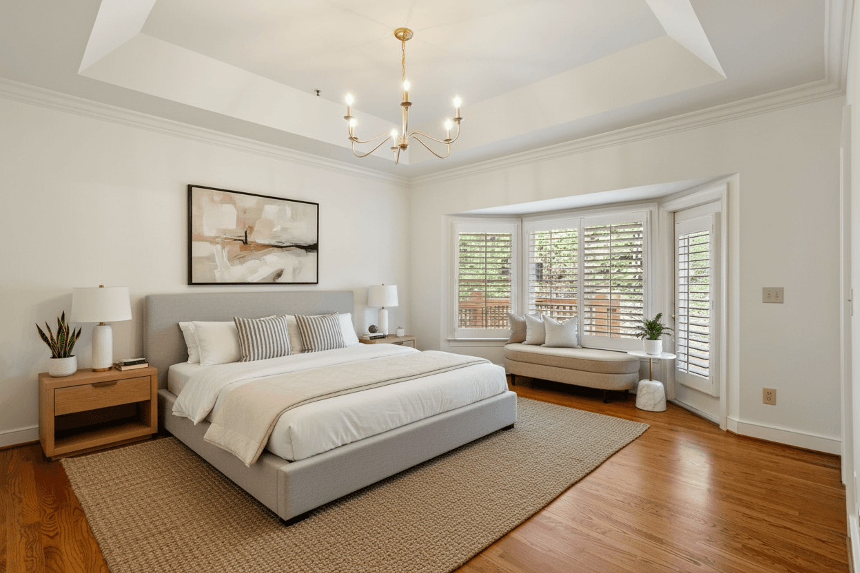 Living Room virtually staged in Modern style with StageHQ AI virtual staging