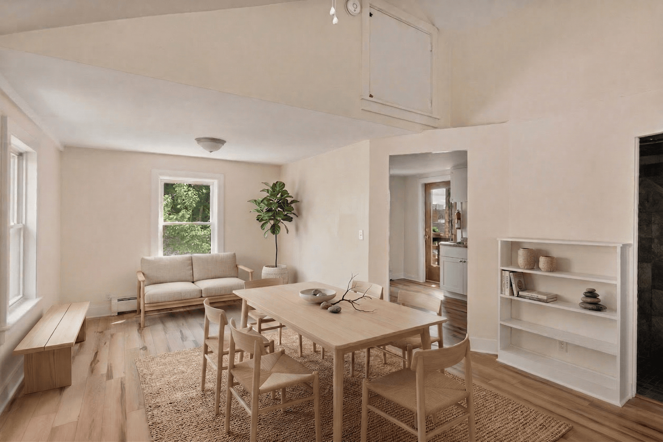 Room virtually staged in Modern style with StageHQ AI virtual staging