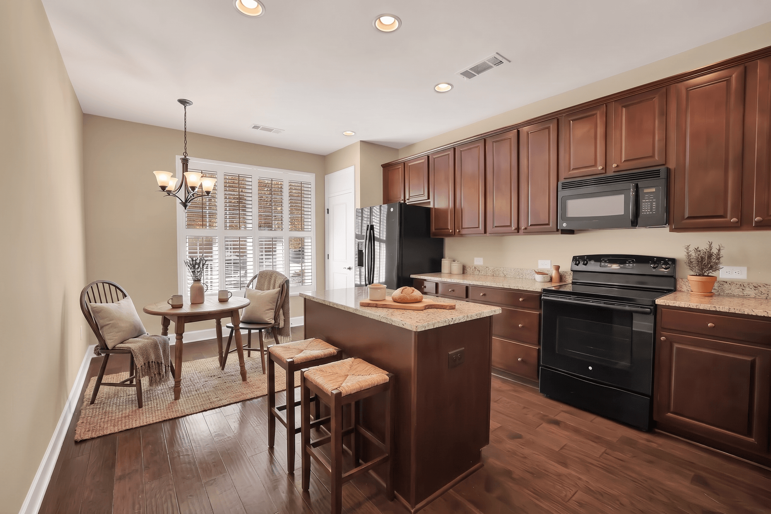 Kitchen virtually staged in Modern style with StageHQ AI virtual staging