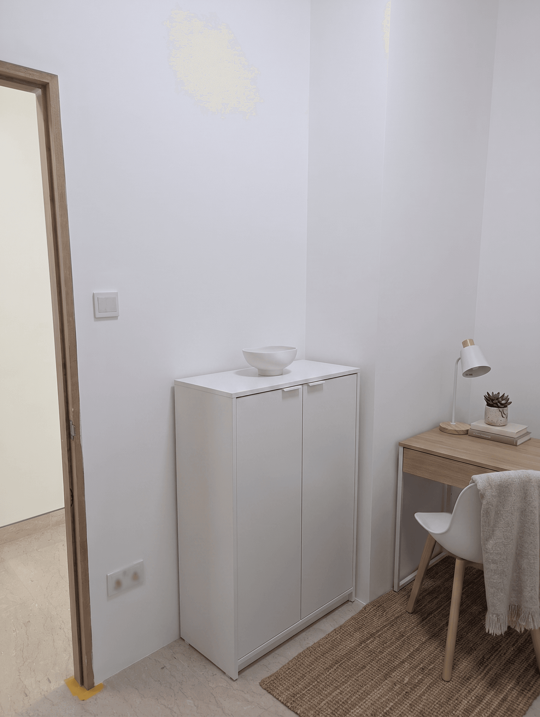 Bedroom virtually staged in Scandinavian style with StageHQ AI virtual staging